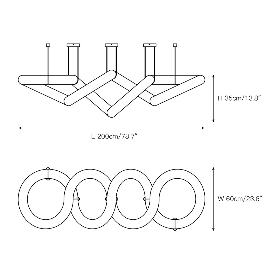 Twisted Ring Alabaster Chandelier – detail 7 — Dimension drawings 3