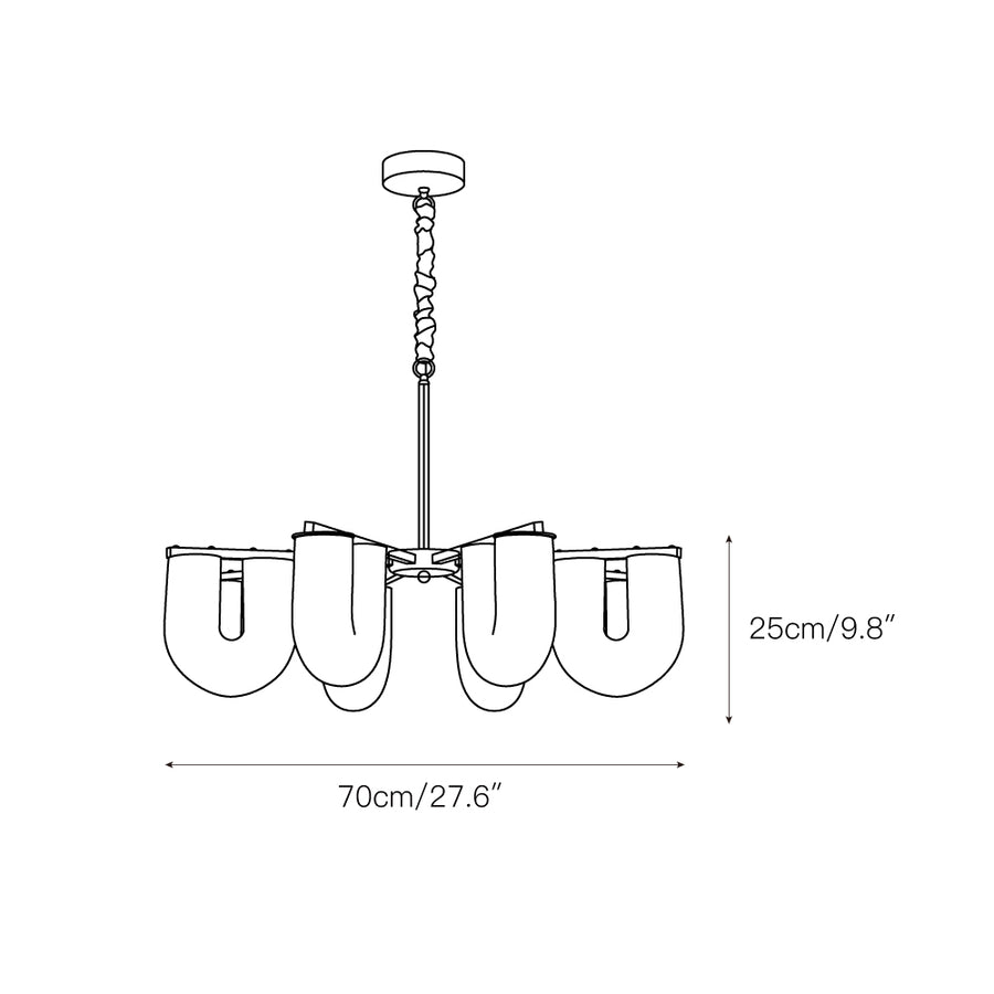 U Shaped Chandelier – detail 4 — Dimension drawings 2