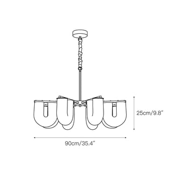 U Shaped Chandelier – detail 5 — Dimension drawings 3