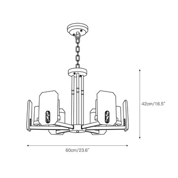 Upton Alabaster Chandelier – detail 3 — Dimension drawings 1