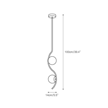 Uva Curved Pendant Lamp – detail 3 — Dimension drawings 1