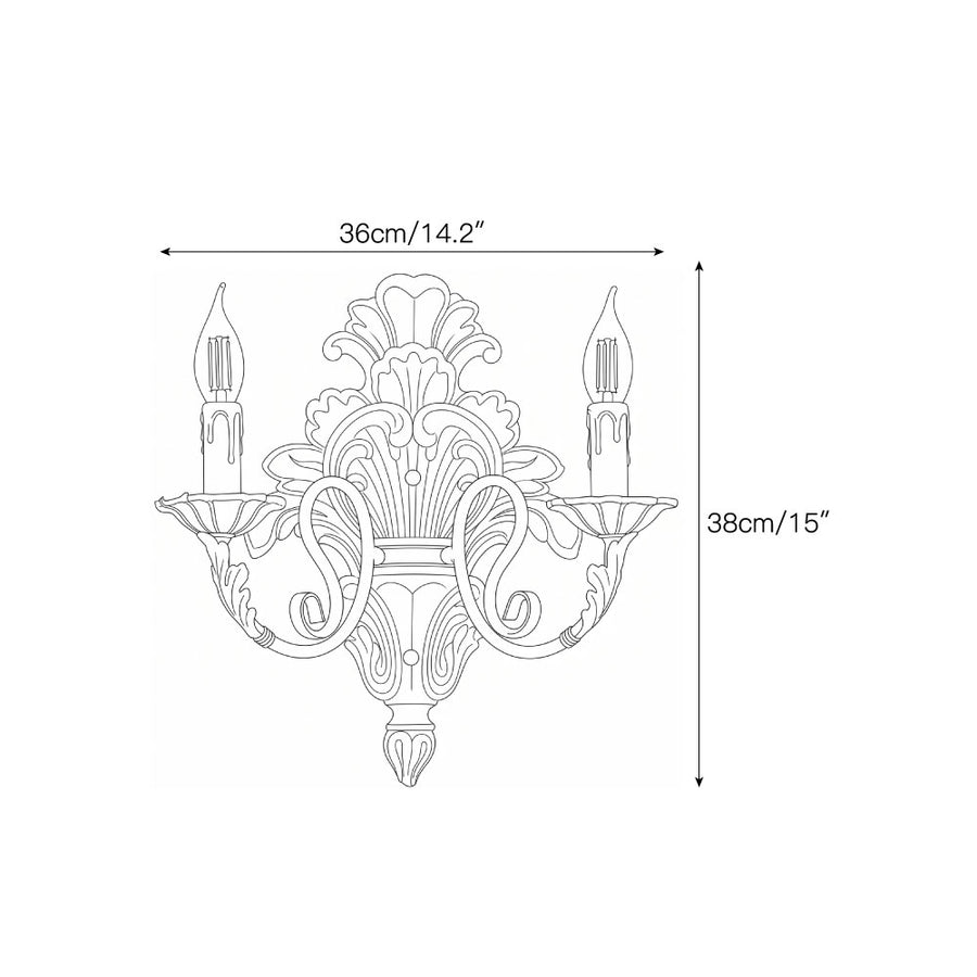 Valencia Candle Wall Sconce – detail 3 — Dimension drawings 1