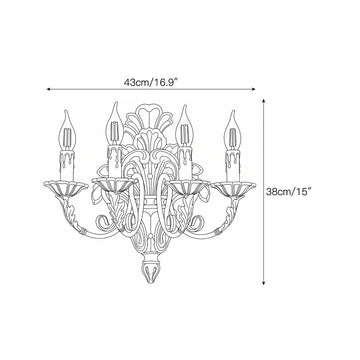 Valencia Candle Wall Sconce – detail 5 — Dimension drawings 3