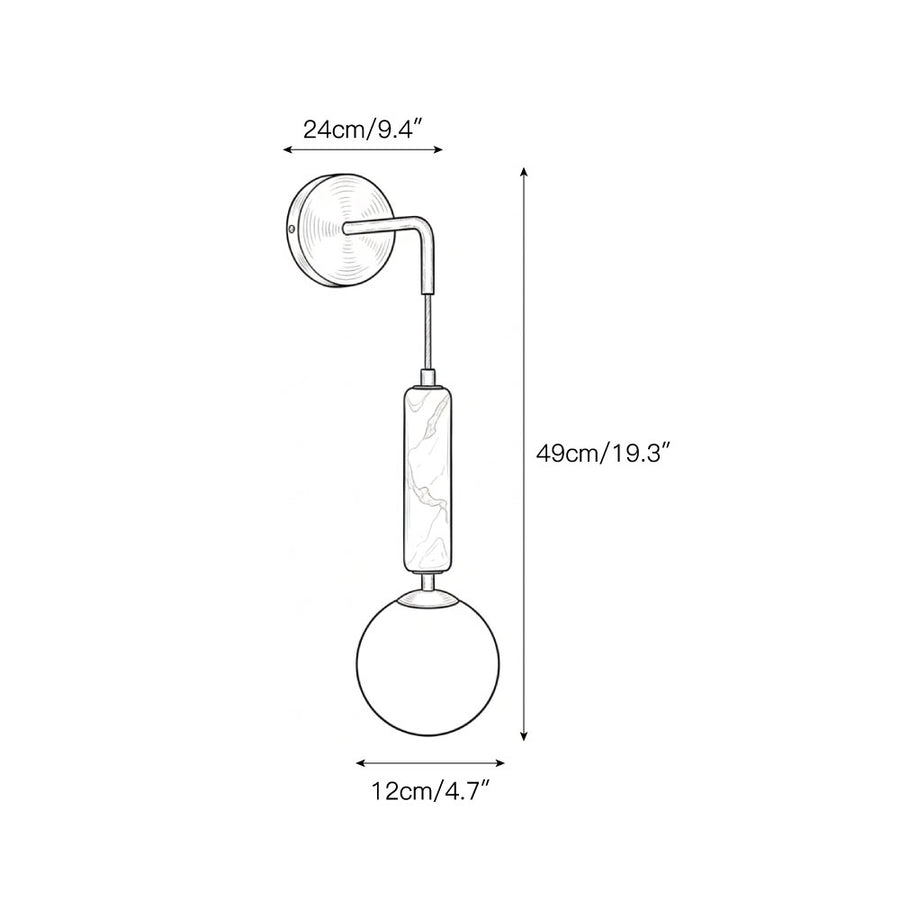 Valenes Wall Lamp – detail 3 — Dimension drawings 1