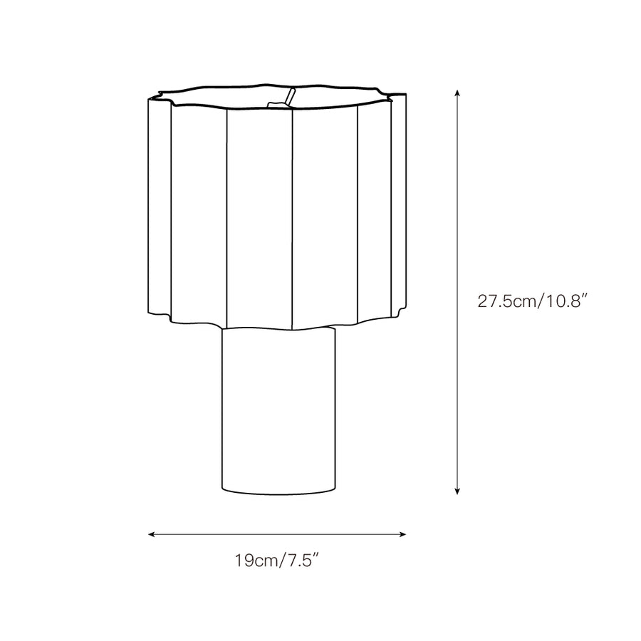 Valli Table Lamp (Built-in Battery) – detail 3 — Dimension drawings 1
