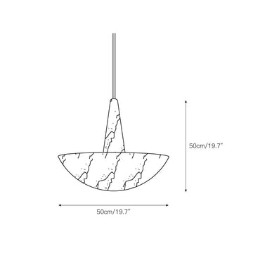 Veined Alabaster Pendant Lamp – detail 3 — Dimension drawings 1