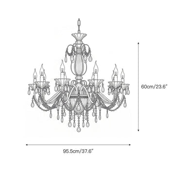 Venatici Crystal Chandelier – detail 5 — Dimension drawings 3
