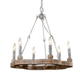 Load image into Gallery viewer, Venezia Wood Wheel Chandelier