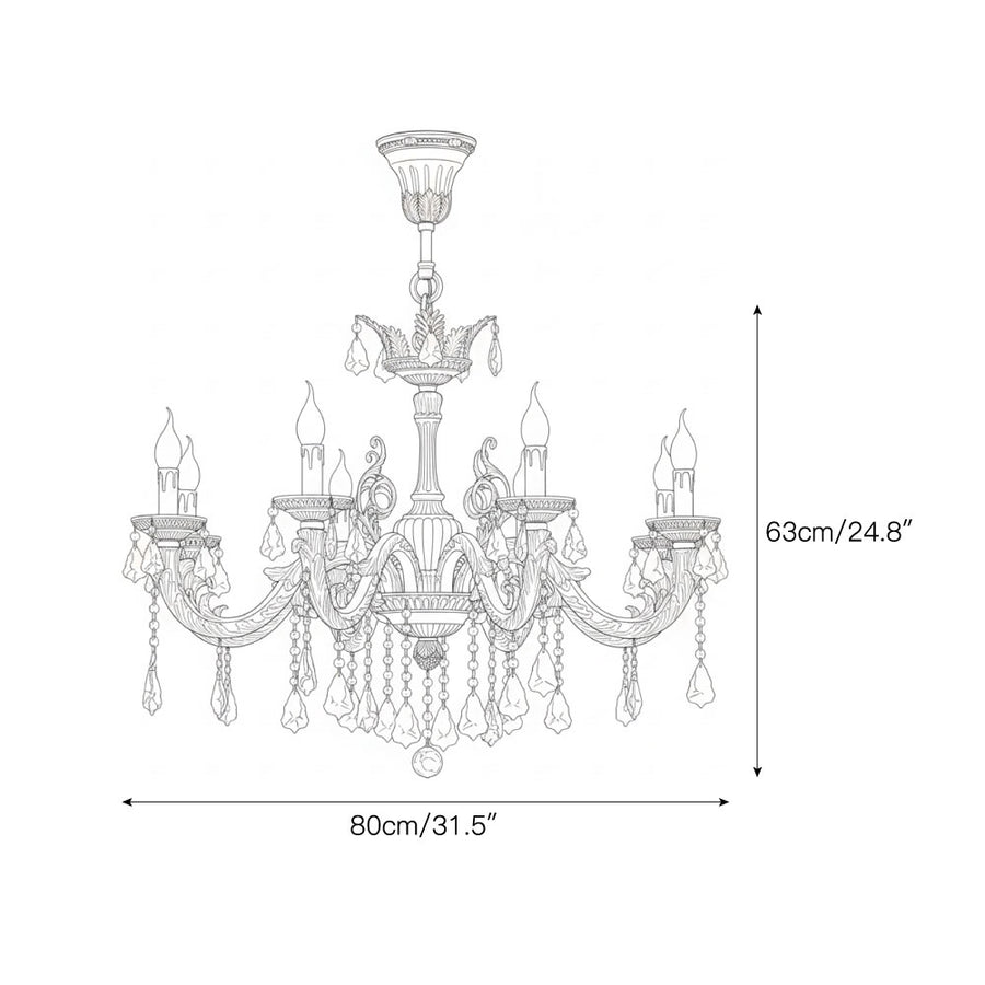 Versailles Crystal Chandelier – detail 4 — Dimension drawings 2