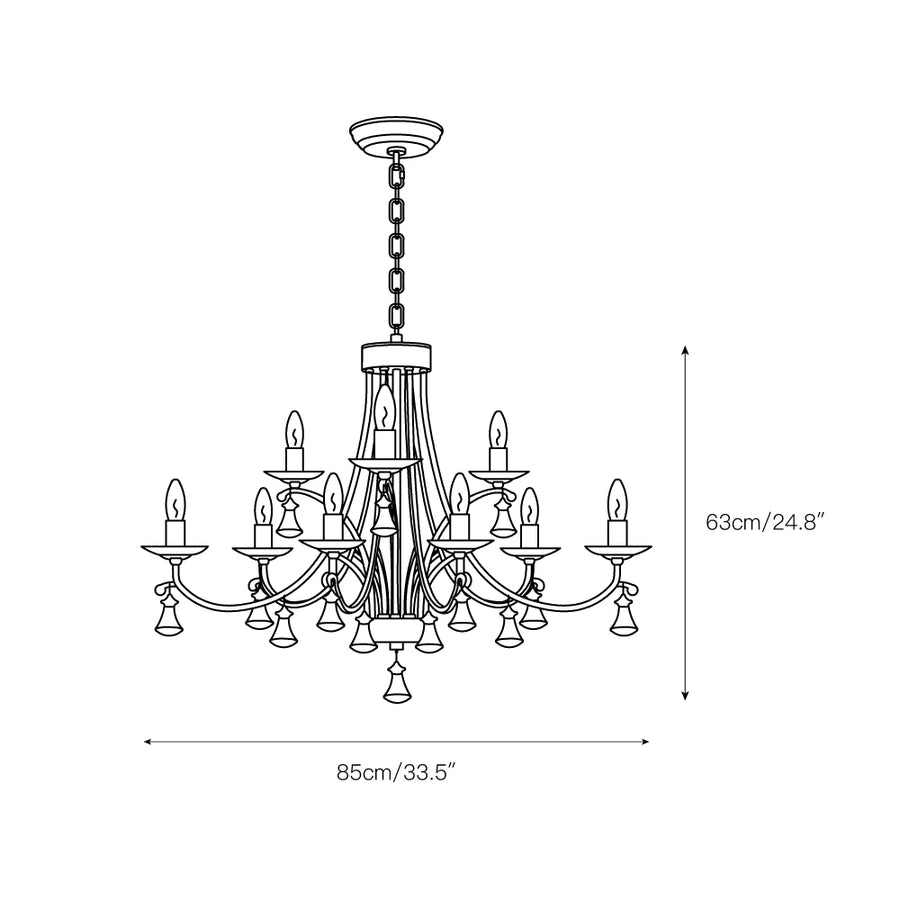 Vesca Chandelier – detail 5 — Dimension drawings 3