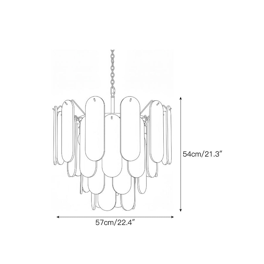Vinci Alabaster Chandelier – detail 3 — Dimension drawings 1