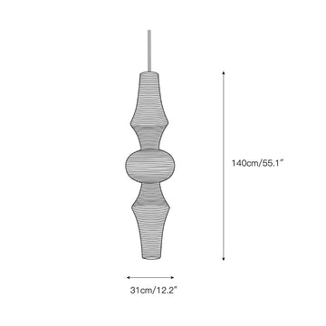 Washi Paper E Pendant Lamp – detail 3 — Dimension drawings 1