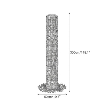 Waterfall Pillar Crystal Chandelier – detail 4 — Dimension drawings 2