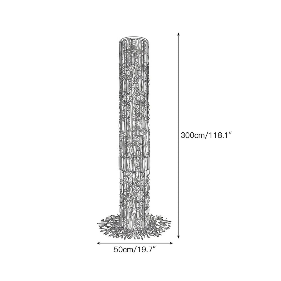 Waterfall Pillar Crystal Chandelier – detail 4 — Dimension drawings 2