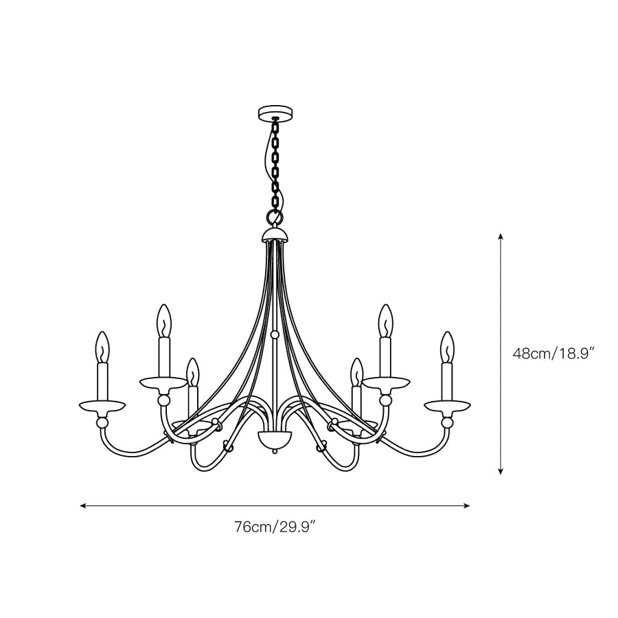 Westchester County Chandelier – detail 3 — Dimension drawings 1