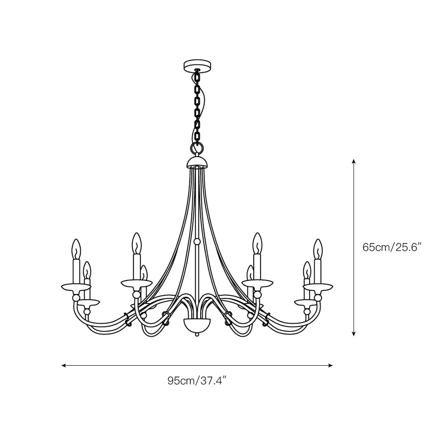 Westchester County Chandelier – detail 4 — Dimension drawings 2