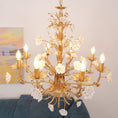 Load image into Gallery viewer, White Rose Crystal Chandelier