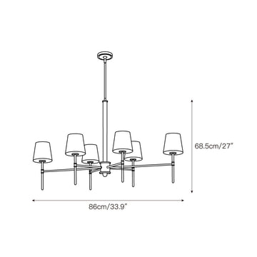 Whitney Brass Chandelier – detail 3 — Dimension drawings 1