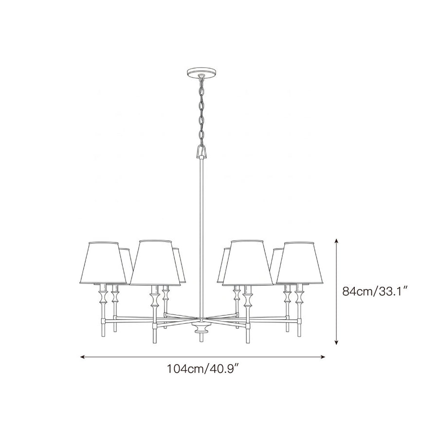 Whitney Brass Chandelier – detail 4 — Dimension drawings 2