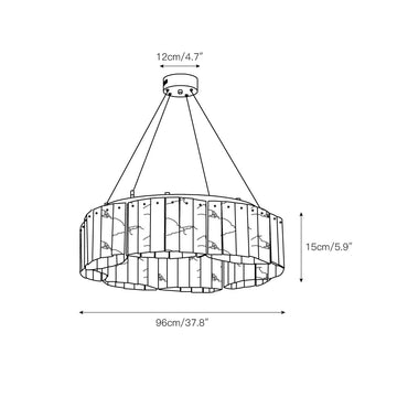 Willamette Alabaster Chandelier – detail 4 — Dimension drawings 2