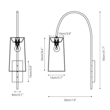 Willow Wall Lamp – detail 4 — Dimension drawings 1