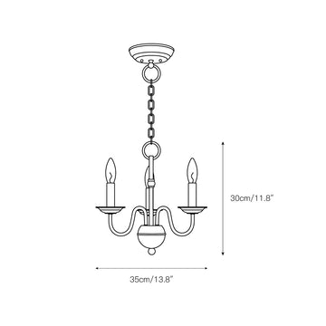 Windsor Brass Chandelier – detail 3 — Dimension drawings 1