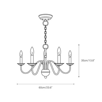 Windsor Brass Chandelier – detail 4 — Dimension drawings 2