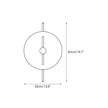 Wood Disc Wall Lamp – detail 3 — Dimension drawings 1
