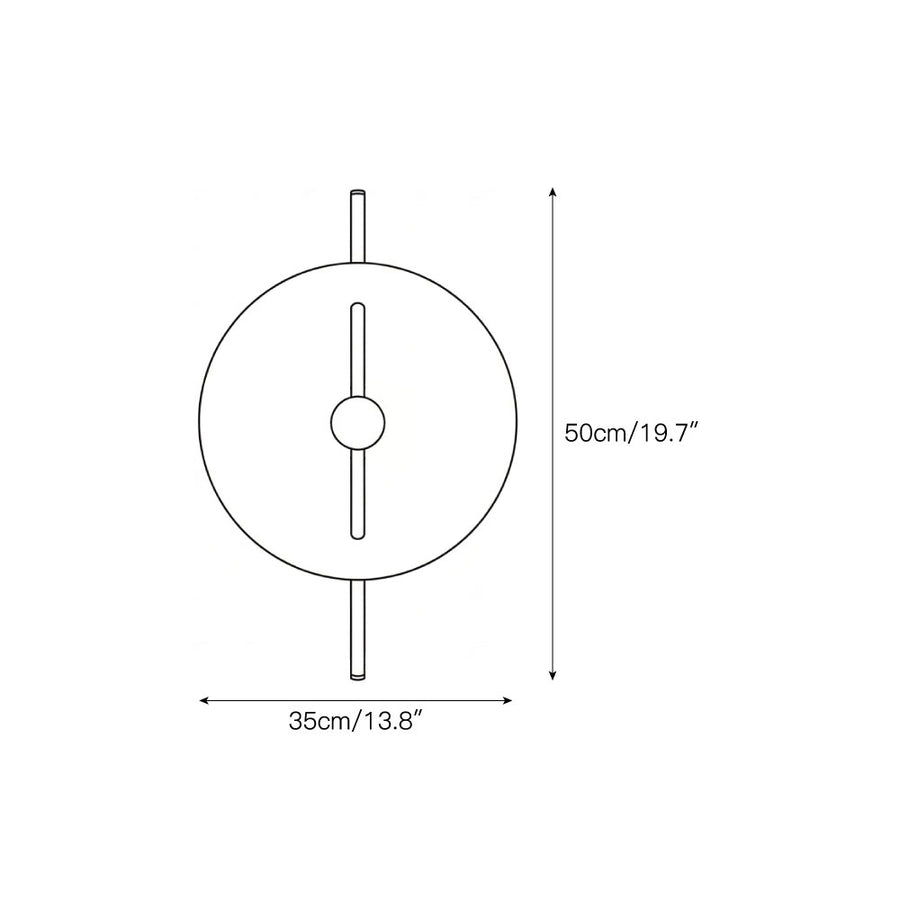 Wood Disc Wall Lamp – detail 3 — Dimension drawings 1