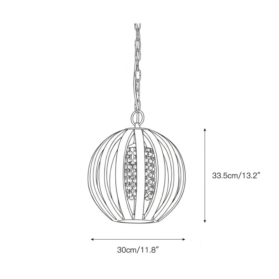 Wooden Globe Pendant Lamp – detail 3 — Dimension drawings 1