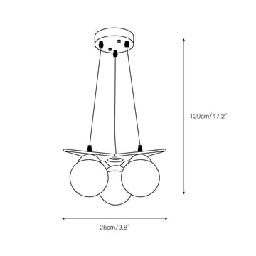 Wooden Star With Glass Chandelier – detail 3 — Dimension drawings 1