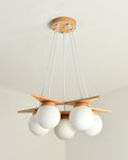 Load image into Gallery viewer, Wooden Star With Glass Chandelier