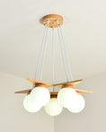 Load image into Gallery viewer, Wooden Star With Glass Chandelier