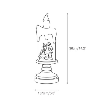 Xmas Candles Table Lamp (built-in battery) – detail 3 — Dimension drawings 1