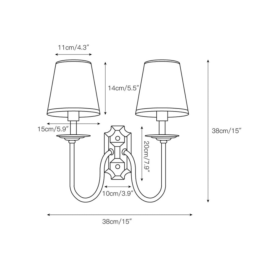 Yorktown Wall Lamp – detail 3 — Dimension drawings 1