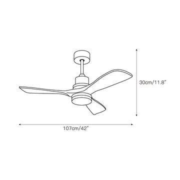 Zephyr Wooden Fan Ceiling Light – detail 3 — Dimension drawings 1
