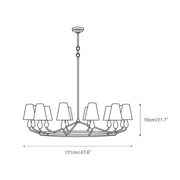Ziba Chandelier – detail 4 — Dimension drawings 2