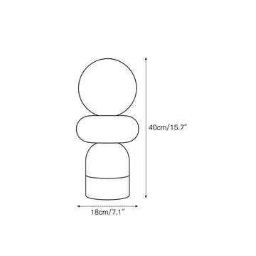 Zinnia Stacked Orb Table Lamp – detail 3 — Dimension drawings 1