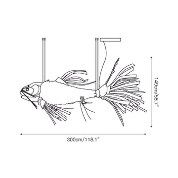 Koi Chandelier – detail 4 — Dimension drawings 1