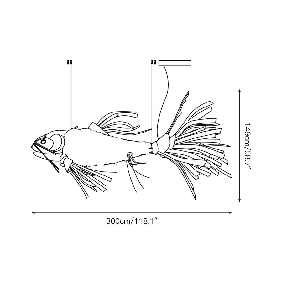 Koi Chandelier – detail 4 — Dimension drawings 1