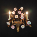 Load image into Gallery viewer, Tole Ceramic Flower Wall Lamp