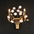 Load image into Gallery viewer, Tole Ceramic Flower Wall Lamp