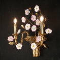 Load image into Gallery viewer, Tole Ceramic Flower Wall Lamp