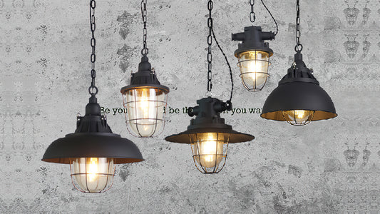 Complement your decor with industrial style lighting