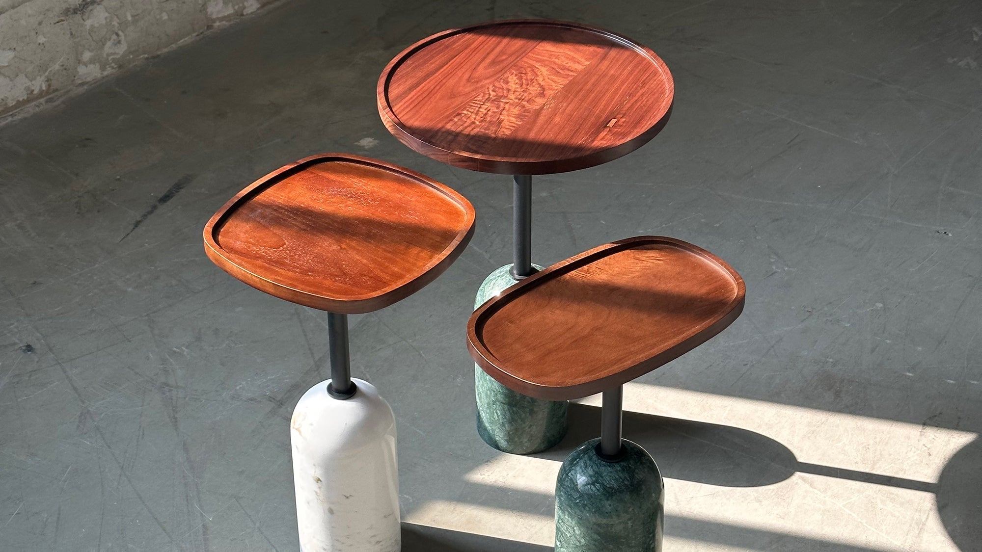 Handcrafted stone furniture with unique textures