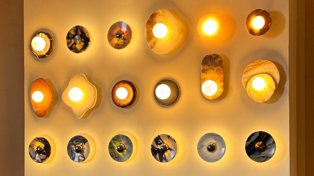 Nature's Masterpiece: Timeless Wall Lamps in Marble, Jade & Travertine