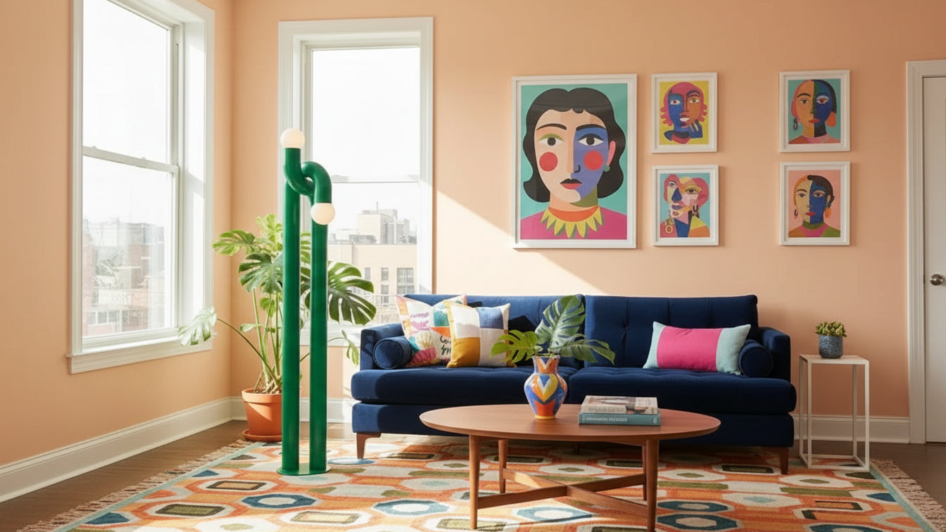 Ditch the neutrals! Light up your home with these 3 "dopamine-boosting" floor lamps.