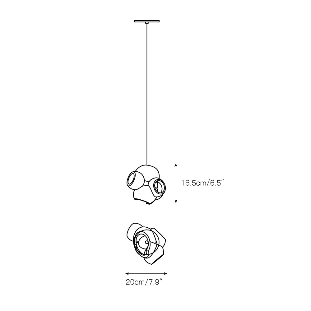 Pendelleuchte aus Prozessglas