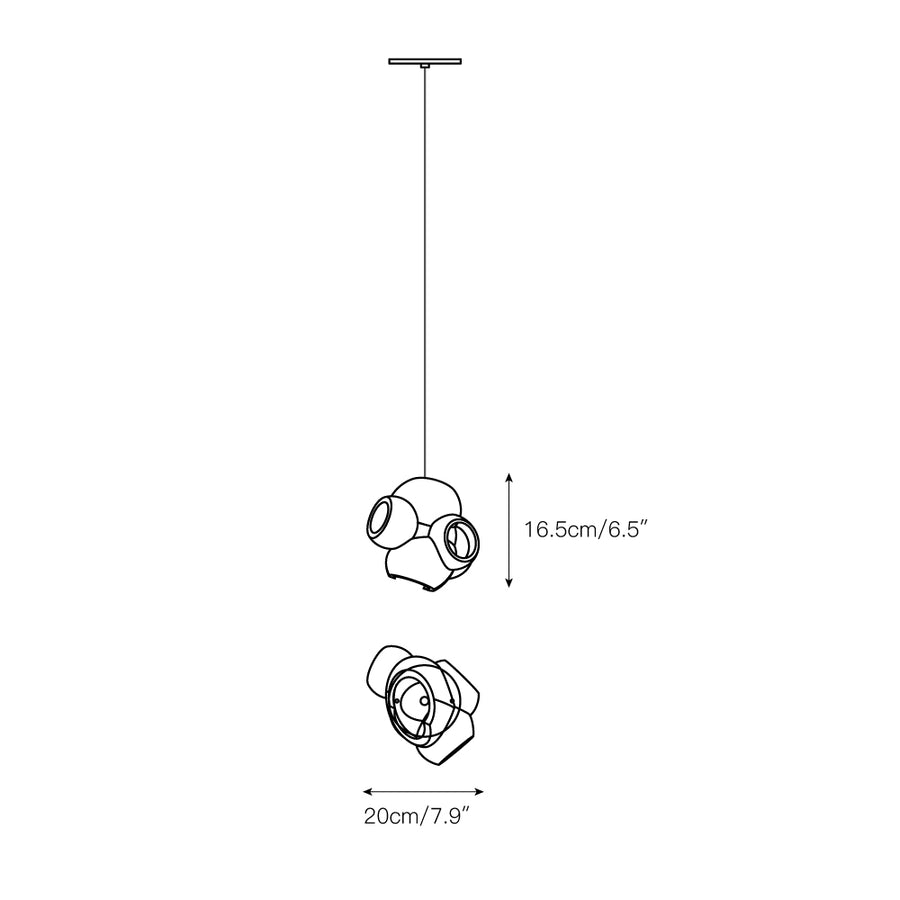 Process Glass Pendant Light – detail 5 — Dimension drawings 1