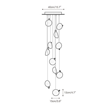 Mesh Glass Cluster Chandelier – detail 7 — Dimension drawings 5